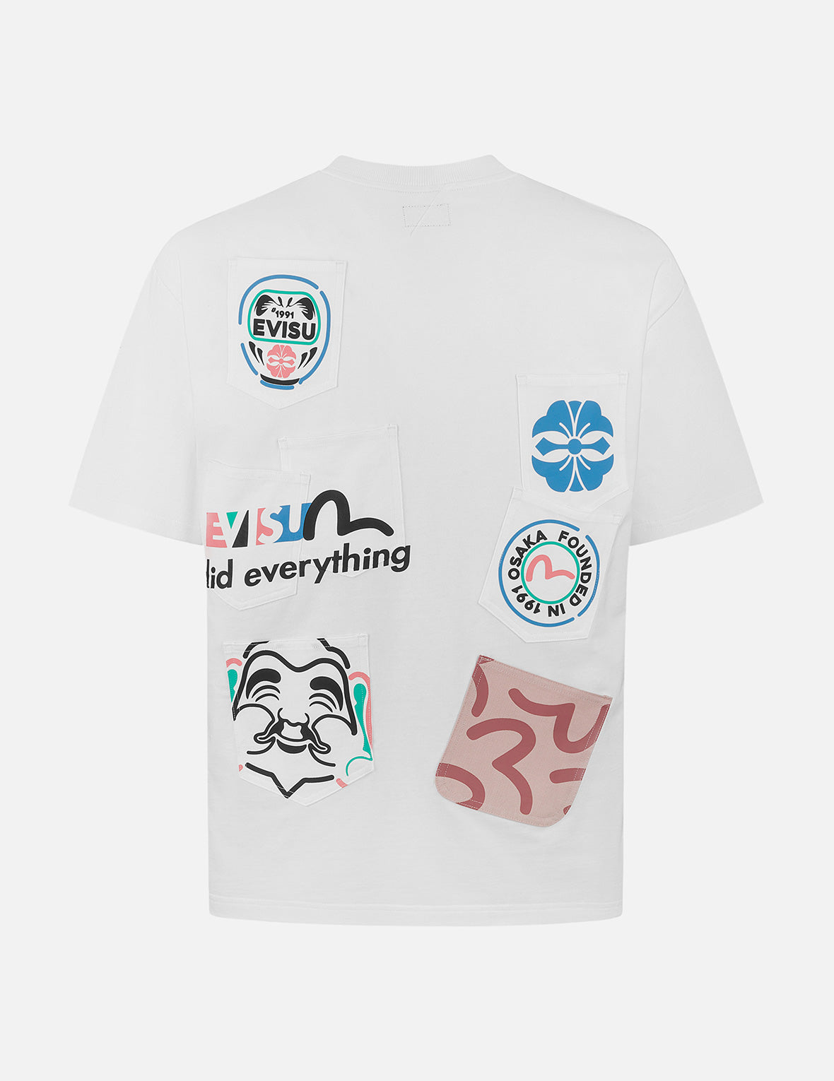 Multi-Pocket and Multi-Print Detail Relax Fit T-Shirt